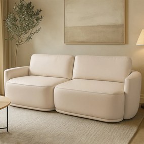Sofá 2 Lugares Orgânico 214cm Modulado para Sala Brumma Bouclê  K01 - D'Rossi - Bege