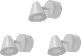 Kit 3 Arandelas Led Alumínio 5W Luz Amarela 3000K Yamamura