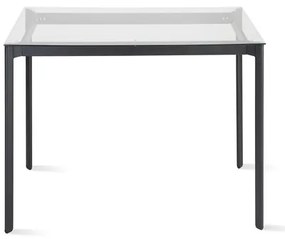 Mesa de Jantar Mila com Tampo de Vidro Quadrado Base Aço Preta 120cm - 55739 Sun House