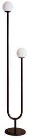 Luminária De Chão Pêndulo C/ 2 Globos Ø30X147Cm 2L G9 / Metal E Globo... (TT-M Titânio Metálico, CLEAR)