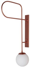 Arandela Trombone 14X40X66,2Cm 1Xe27 Mini Bulbo G45 Alumínio E Globo Ø... (PT - Preto Texturizado, TRANSPARENTE)
