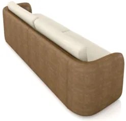 Sofá 3 Lugares 220cm Sala de Estar Karib Veludo Bege/Camel Z08 - Mpoze