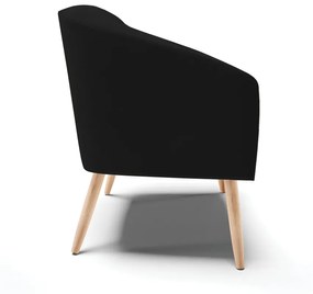 Poltrona Decorativa Pé Palito Natural Stella Linho D03 - D'Rossi - A79 Preto