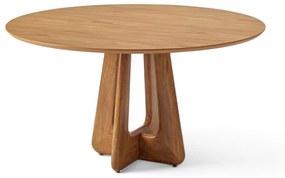 Mesa de Jantar Hamille Redonda Tampo Lâmina Cinamomo Base Madeira Eucalipto