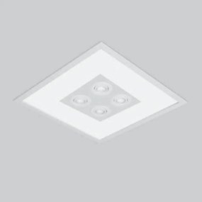 Luminária De Embutir Magnum Quadrado 50X50X10Cm 4L E27 + 04 Ar70 | Usi... (FN-F - Fendi Fosco)
