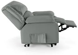 Poltrona do Papai Reclinável Pietra Elevação Lift Elétrico FH9 PU Cinz
