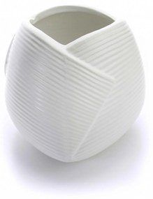 Vaso Decorativo Dobradura Branco em Cerâmica 16,5x17,5 cm - D'Rossi
