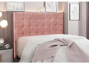 Cabeceira Cama Box Queen 160 cm Verona Veludo S04 - D'Rossi - Rosa