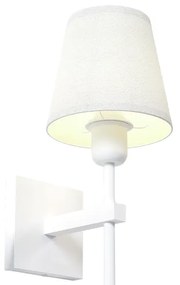 Arandela Tocha Longa Cúpula Tecido 01Xe27 Mini Bulbo G45 - Qimporta Ar... (BRANCO)