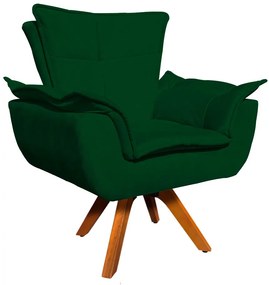 Poltrona Sala de Estar Giratória MM30 Opalla Suede Verde D03 - D'Rossi