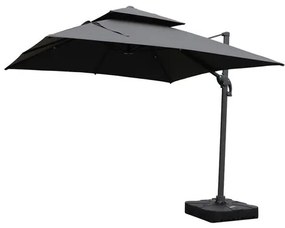 Ombrelone Tulum Grafite Estrutura em Alumínio 300cm - 75806 Sun House