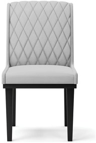 Cadeira Sala de Jantar Base Madeira Preto Kit 4 Sofia Suede Azul Marinho D03 - D'Rossi - Cinza