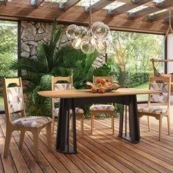 Mesa De Jantar Retangular Lanna Com 6 Cadeiras Luci D01 Freijó/Preto/L