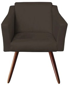 Poltrona San Marino Decorativa Suede Marrom