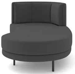 Chaise Longue Divã 164cm Braço Esquerdo Logus D06 Veludo Cinza - Mpoze