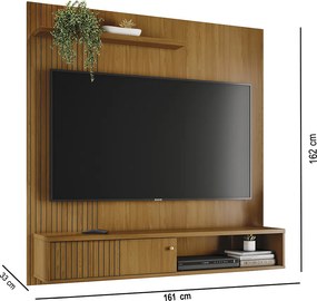 Painel TV 65 Pol 161cm Bancada Suspensa para Sala Dorema Cumaru M20 - D'Rossi