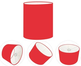 Cúpula em tecido cilíndrica abajur luminária cp-2009 13x15cm vermelho