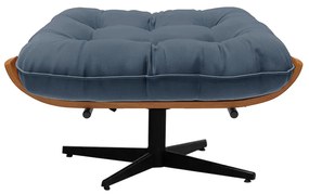 Puff Giratório Costela Suede Base Giratória Preto - D'Rossi - Azul Marinho