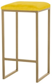 Banqueta Decorativa Billie Base Gold Suede Amarelo G41 - Gran Belo