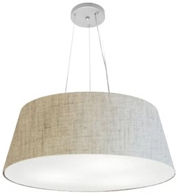 Lustre Pendente Cone Md-4002 Cúpula em Tecido 21/60x50cm Rustico Bege - Bivolt