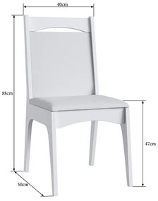 Conjunto Completo Jantar Cozinha Mesa Elástica 6 Cadeiras - Branco