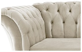 Poltrona Decorativa Chesterfield Sofia Corano Bege- ADJ Decor