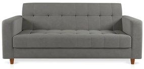 Sofá 03 Lugares Arezzo Suede Pés Chanfrado Castanho D01 - D'Rossi - Grafite