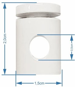 Kit-3 Desviador de Cabo Para Lustres e Pendentes e Luminária MD-6005/3 Branco