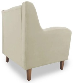 Poltrona Decorativa Munique Pés Palito Suede Bege - Sheep Estofados