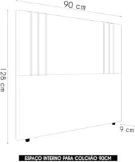 Cabeceira Cama Box Solteiro 90cm Estofada Rama Linho Neutro Z04 - Mpoz