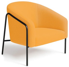 Poltrona Sala Industrial Alta Preto Stella Bouclê D03 - D'Rossi - Mostarda