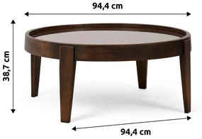 Mesa de Centro Decorativo Para Sala de Estar Peaky 94x38 Canela G04 - Gran Belo