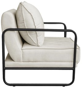 Kit 02 Poltronas Decorativas Sevilha Base de Ferro Preta Linho - ADJ Decor