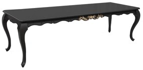 Mesa de Jantar Provençal Lavanda 6 Lugares - 1,53 - Preto com Dourado Soléil Provençal Kleiner
