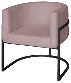 Poltrona Base Industrial Preto Sala de Estar Lety Veludo - Rose