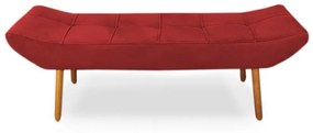 Cabeceira com Calçadeira Solteiro 90cm Maya Suede Vermelho - Sheep Estofados - Vermelho