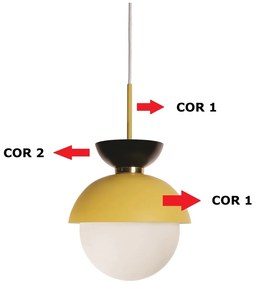 Pendente Bibelô Ø32X33,5Cm Globo 25Cm 1Xe27 / Anel Distanciador Cobre... (FN-F - Fendi Fosco)