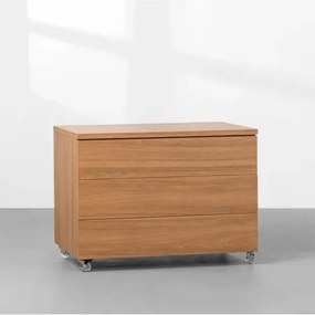 Gaveteiro Contemporâneo New 3 Gavetas Louro Freijó - 85cm