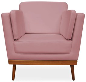 Poltrona Decorativa Siena Veludo Rose