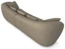 Sofá 3 Lugares 272cm Orgânico Pé Madeira Yume Veludo Marrom Z55 - Mpoz