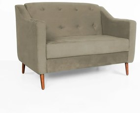 Namoradeira Bruna 1,20 m 2 Lugares Pés Palito Suede Nude