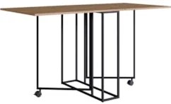 Mesa Escrivaninha 142cm Dobrável Com rodízios Naomi Preto Z54 - Mpozen
