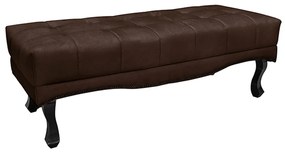 Recamier Decorativo 195cm Loewe Suede Pés de Madeira Café G63 - Gran Belo