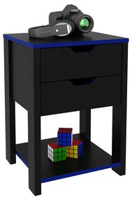 Gaveteiro para Escritório Home Office Gamer ME4163 MDP Preto/Azul G69 - Gran Belo
