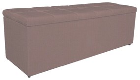 Calçadeira Estofada Manchester 140 cm Casal Linho Rosê - ADJ Decor