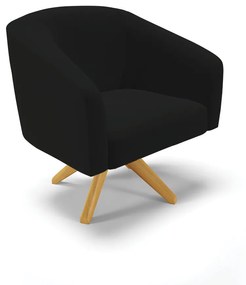 Poltrona Decorativa Giratória MA30 Kit 2 Stella Linho D03 - D'Rossi - A79 Preto
