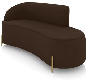 Sofá 3 Lugares Orgânico 180cm Pé Dourado Morgan Suede D03 - D'Rossi - Marrom