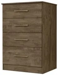 Cômoda Para Quarto 61cm Com 4 Gavetas Miriad Castanho Wood Z17 - Mpoze