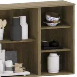 Armário de Cozinha Aéreo 120cm 3 Portas Nádia Mocca/Avelã L01 - Mpozen