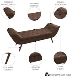 Cabeceira Cama Box Queen 160cm Provença e Recamier Veneto Z37 Sintétic